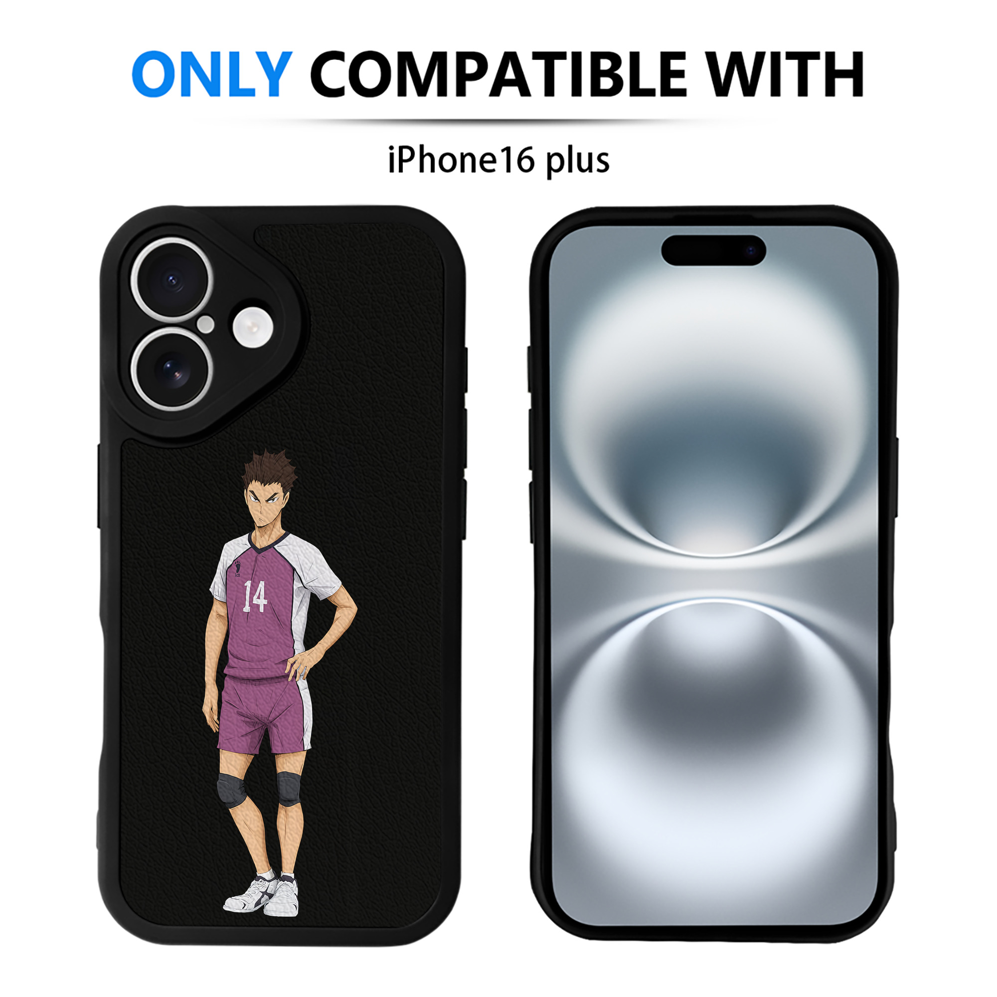 （画像用） ハイキュー!! Haikyu!! 【iPhone 16シリーズ対応】シリコンスマホケース（レザー調） 材質：シリコン
